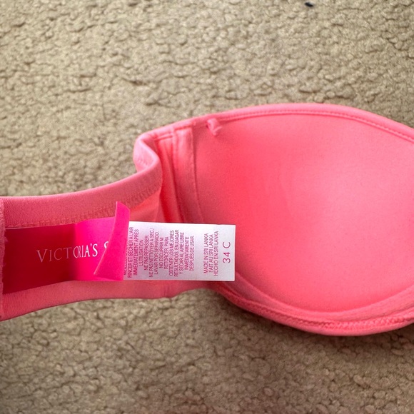 Victoria's Secret Ruched Push Up Bandeau Bikini 34C/ Size Small - Picture 4 of 5